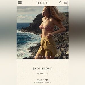 NWT Doen Jade Short in Sale size 4